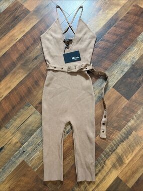 Hera Collection Ribbed Knit Belted Jumpsuit – NWT